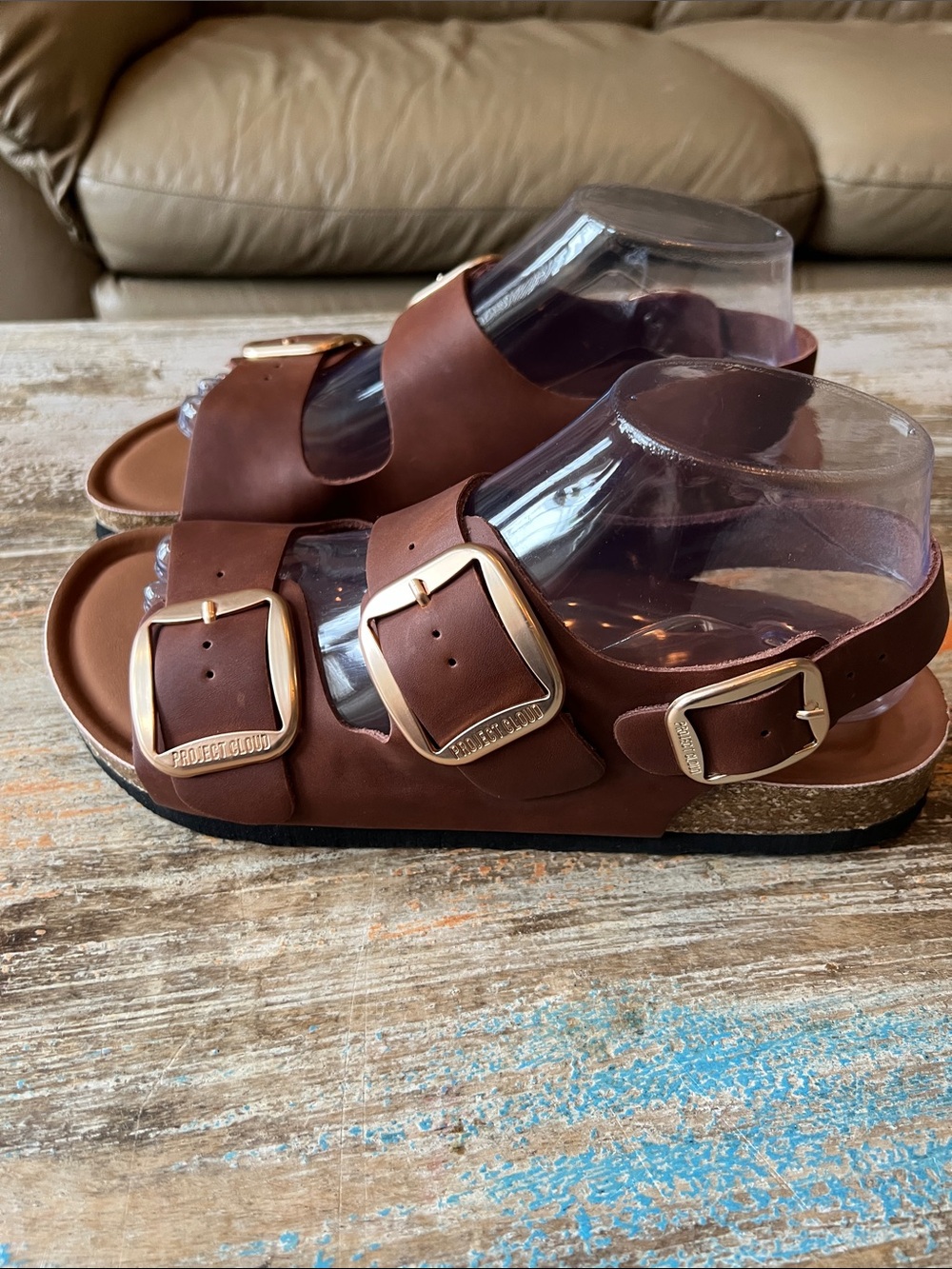 NWT Project Cloud Garda Genuine Leather Big Buckle Sandals Size 9 - Picture 5 of 14